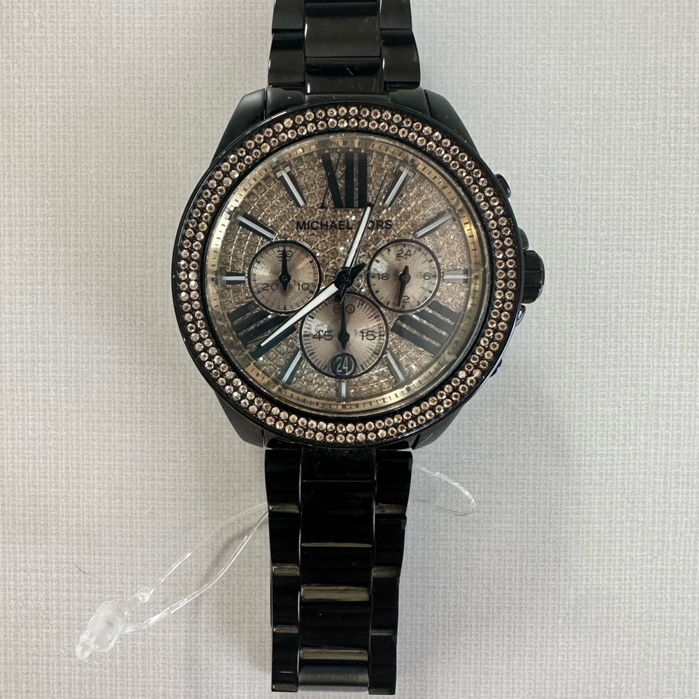 Michael Kors Black and Silver Chronograph Watch